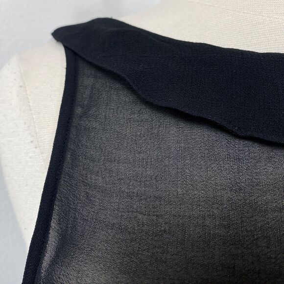 Persaman New York Black Sheer Rayon Shift Dress Small Sleeveless Cocktail Party - Picture 4 of 11